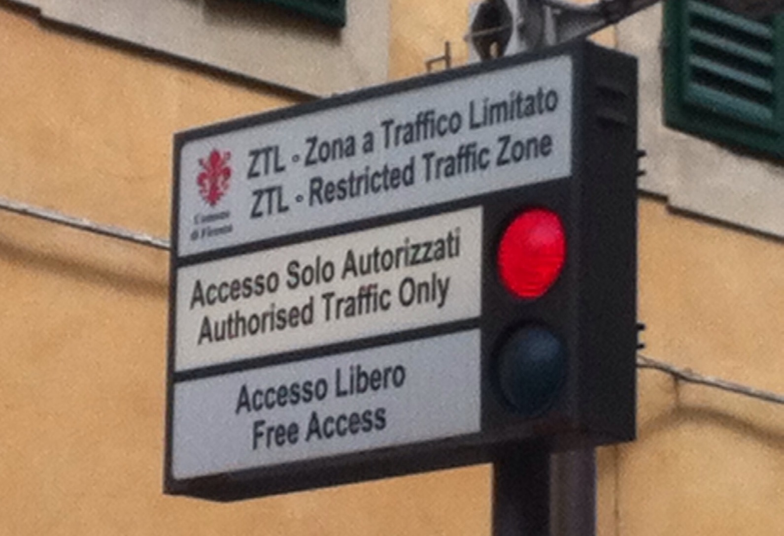 Italian ZTL road sign
