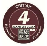 Французький Crit'Air наклейка коричневий