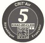 Французький Crit'Air стікер сірий