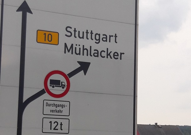 Lorry Through Traffic Ban Road Sign