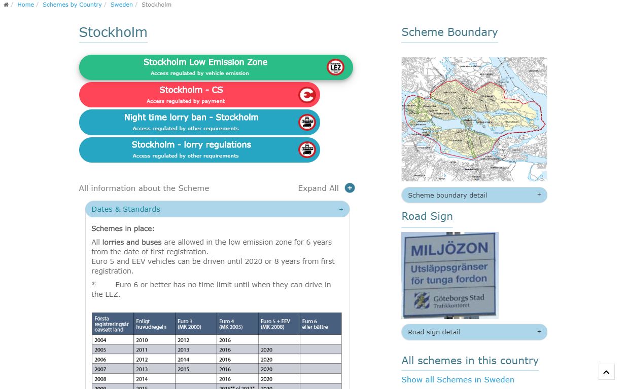 City Information on low emission zone city charge